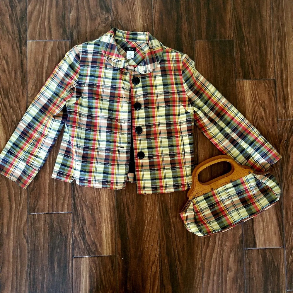 J Crew plaid blazer size 4 small